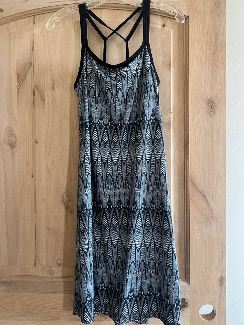 Prada Black and White Strappy Midi Dress